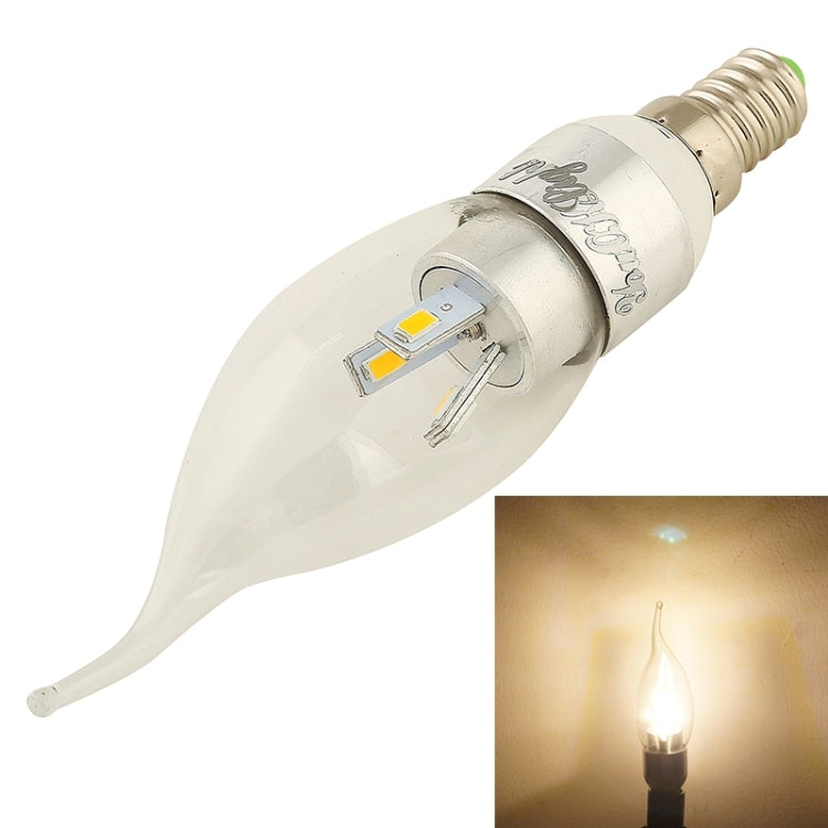 YouOKLight E14 3W 240LM Light Candle Bulbs Lamp, 3000K Warm White Light, 6 LED SMD 5730, AC 85-265V