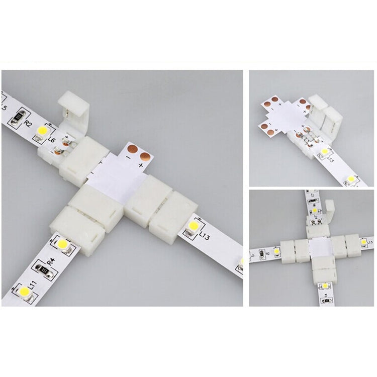10 PCS 10mm 2 Pin + Type Connector FPC Board for SMD 5050 LED Strip
