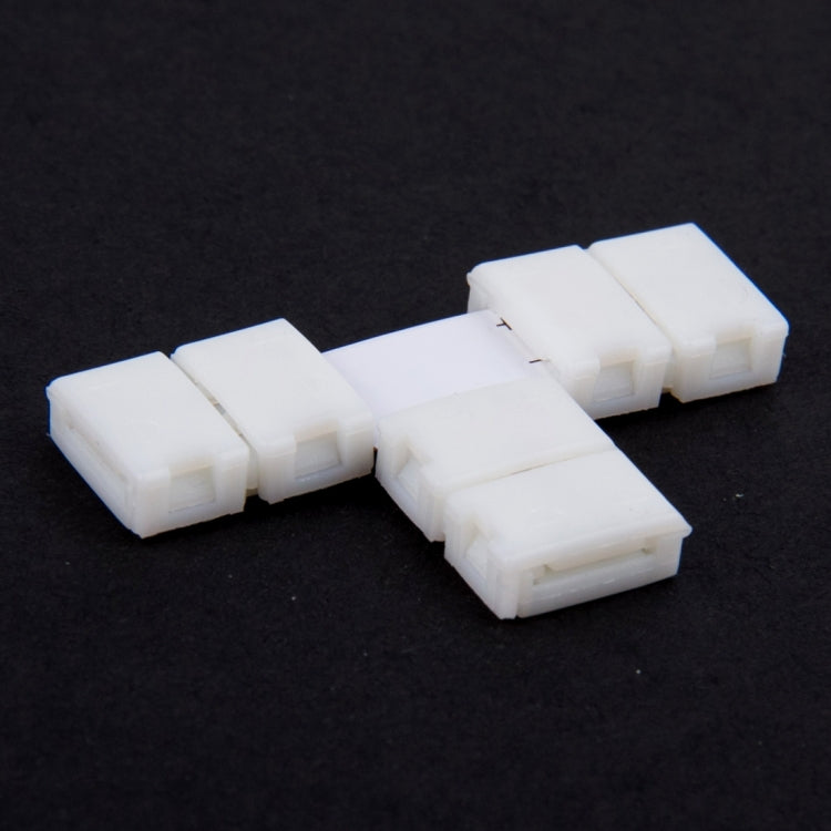 10 PCS 8mm 2 Pin T Type PCB FPC Board Splitter Connector for SMD 3528 LED Strip