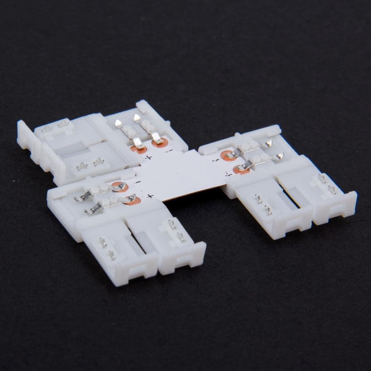 10 PCS 8mm 2 Pin T Type PCB FPC Board Splitter Connector for SMD 3528 LED Strip