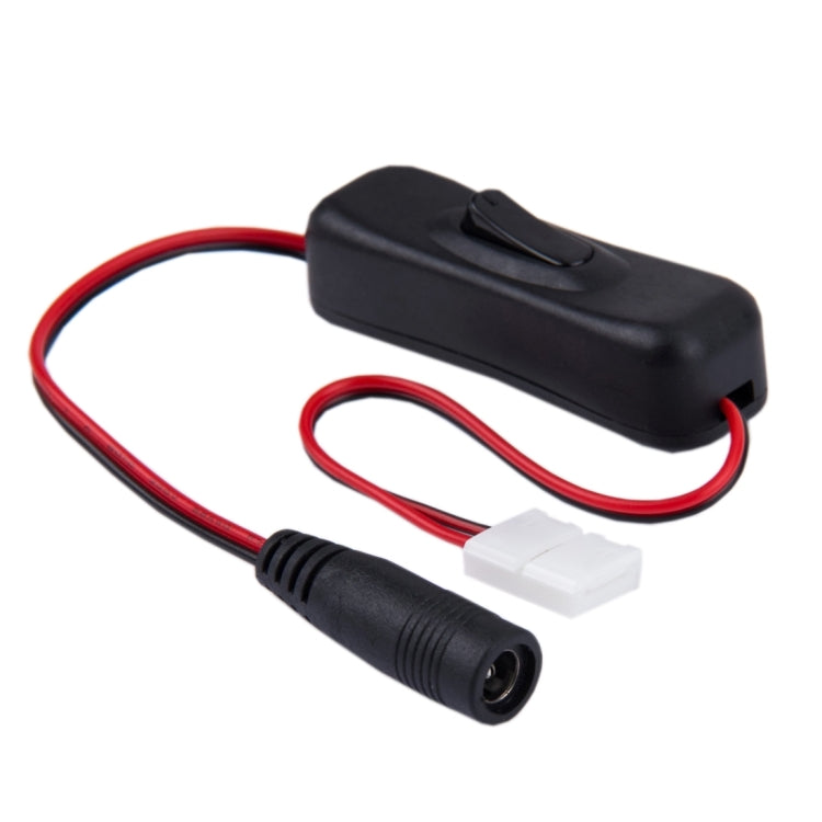 8mm 2 Pin Switch LED Connector with 5.5 x 2.1mm DC Female Adapter for SMD 3528 LED Strip