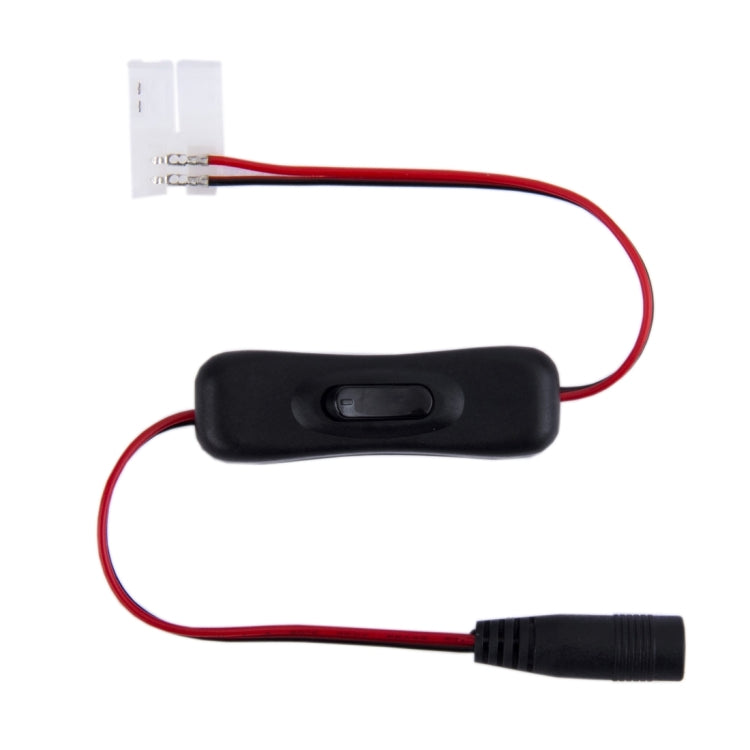 8mm 2 Pin Switch LED Connector with 5.5 x 2.1mm DC Female Adapter for SMD 3528 LED Strip