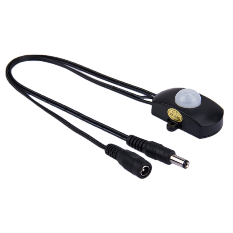 TDL-2023 PIR Sensor Switch LED Connector with 5.5 x 2.1mm DC Male & Female Adapter for LED Strip