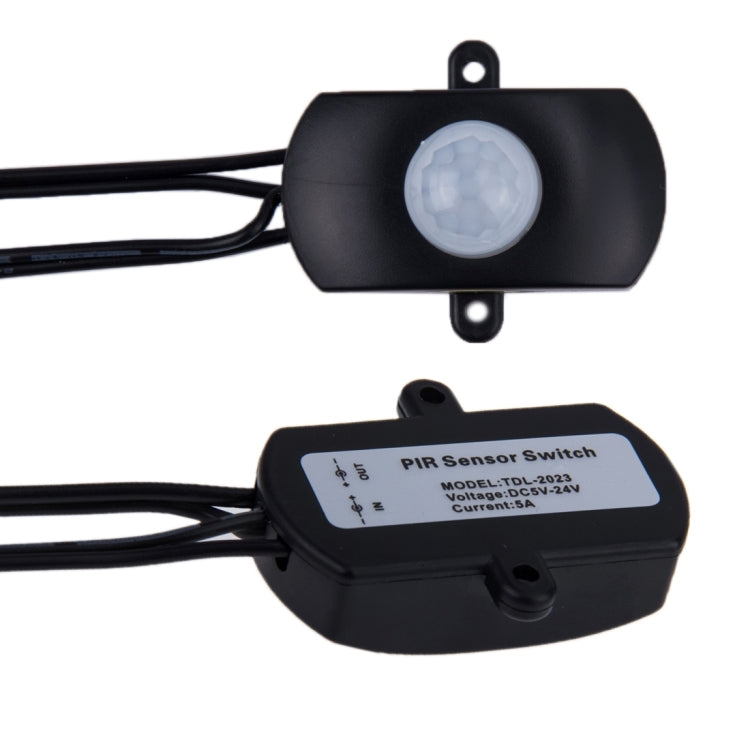 TDL-2023 PIR Sensor Switch LED Connector with 5.5 x 2.1mm DC Male & Female Adapter for LED Strip