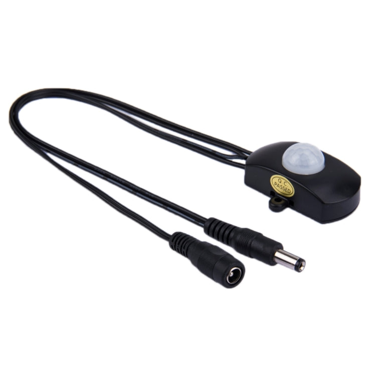 TDL-2023 PIR Sensor Switch LED Connector with 5.5 x 2.1mm DC Male & Female Adapter for LED Strip
