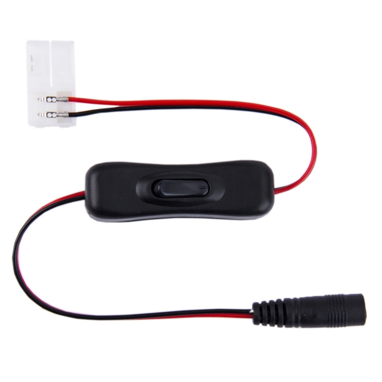 10mm 2 Pin Switch LED Connector with 5.5 x 2.1mm DC Female Adapter for SMD 5050 LED Strip