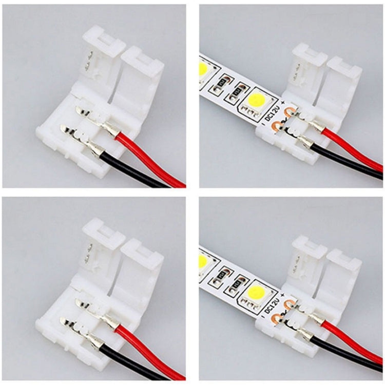 10mm 2 Pin Switch LED Connector with 5.5 x 2.1mm DC Female Adapter for SMD 5050 LED Strip
