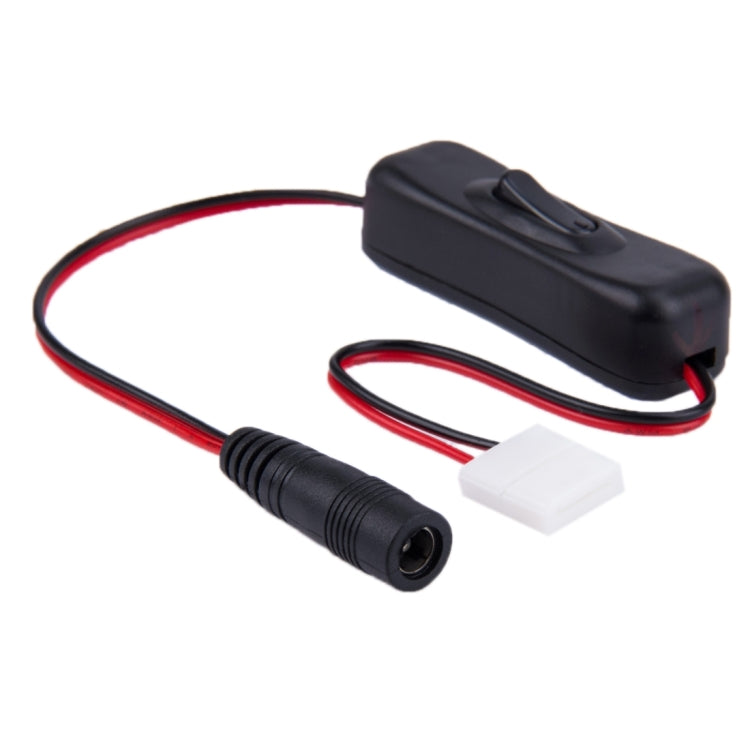 10mm 2 Pin Switch LED Connector with 5.5 x 2.1mm DC Female Adapter for SMD 5050 LED Strip