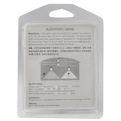 3W Infrared Sensor Light Bulb, AC 220V, 23 LED, White Light, Sensitive Distance: 3-4m, Base Type: E27