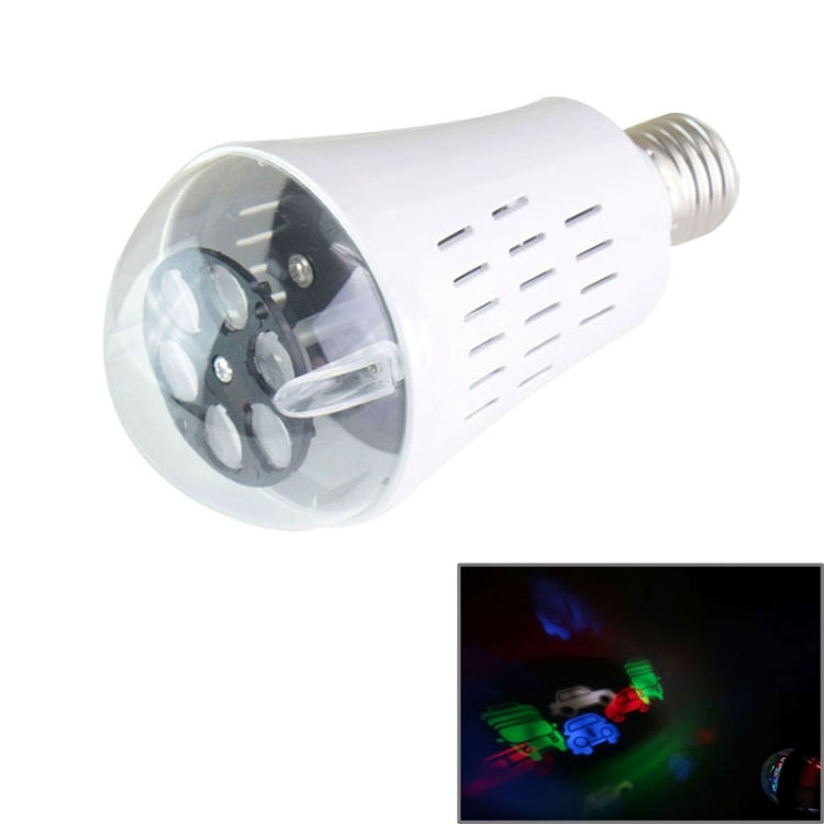 E27 4W Car Pattern RGB LED Light Bulb, AC 85-265V(White)