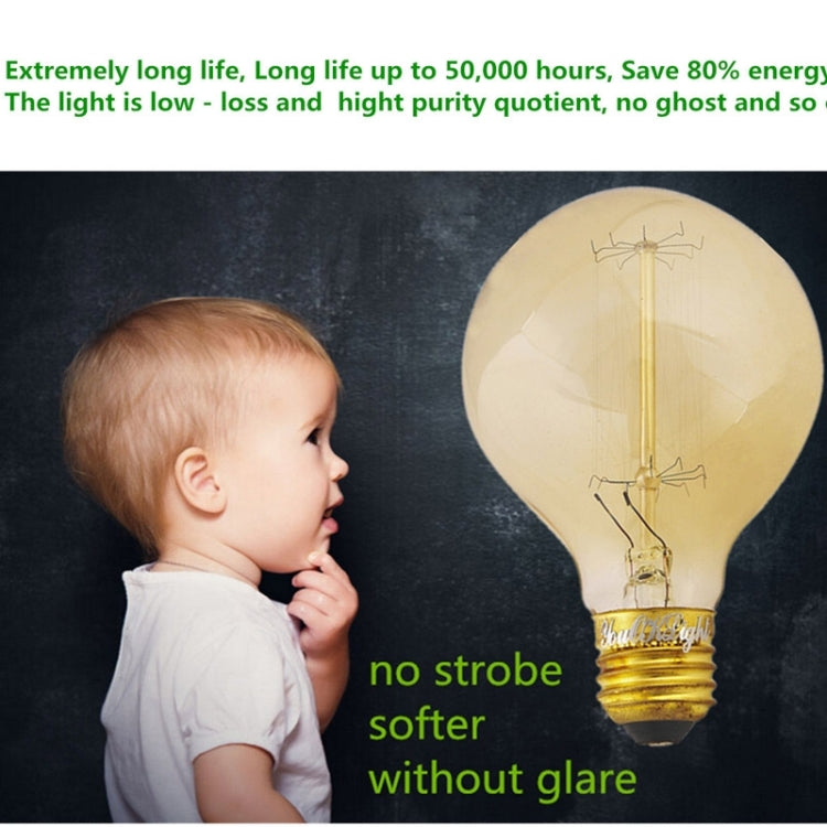 YouOKLight E27 40W 400LM 1 LED Warm White Round Edison Tungsten Filament Light Bulbs Lamp, AC 220-240V