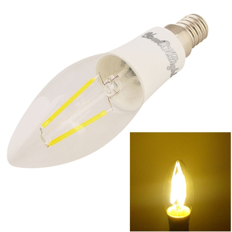 YouOKLight E14 2W 160LM White Light 2 COB LED Candle Bulbs Edison LED Filament Light Lamp, AC 85-265V