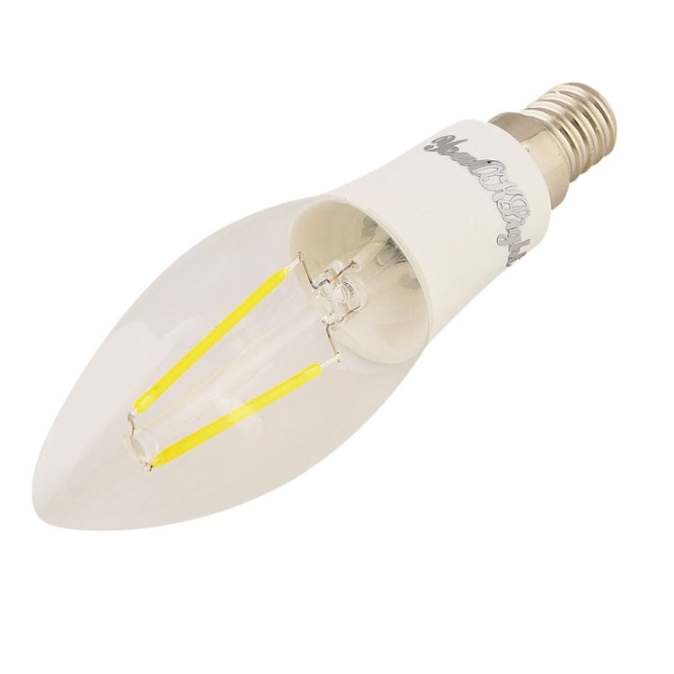 YouOKLight E14 2W 160LM White Light 2 COB LED Candle Bulbs Edison LED Filament Light Lamp, AC 85-265V
