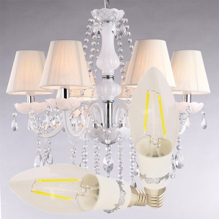 YouOKLight E14 2W 160LM White Light 2 COB LED Candle Bulbs Edison LED Filament Light Lamp, AC 85-265V