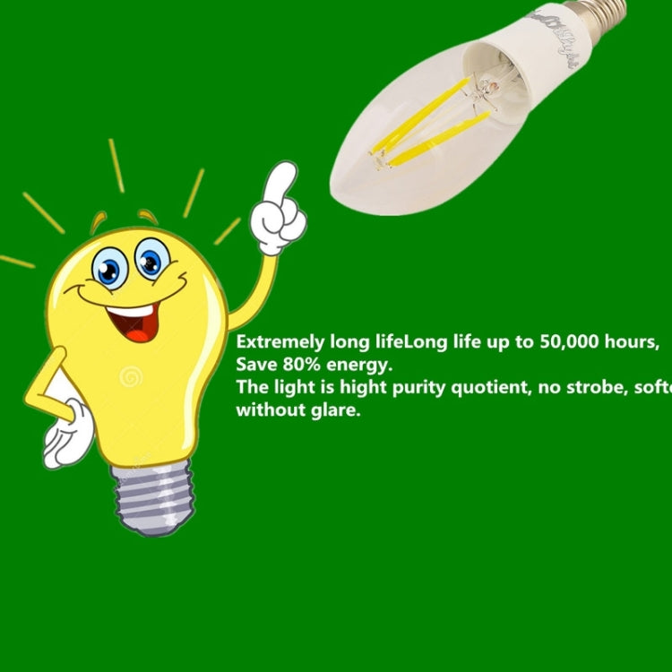 YouOKLight E14 4W 320LM White Light 4 COB LED Candle Bulbs Edison LED Filament Light Lamp, AC 85-265V