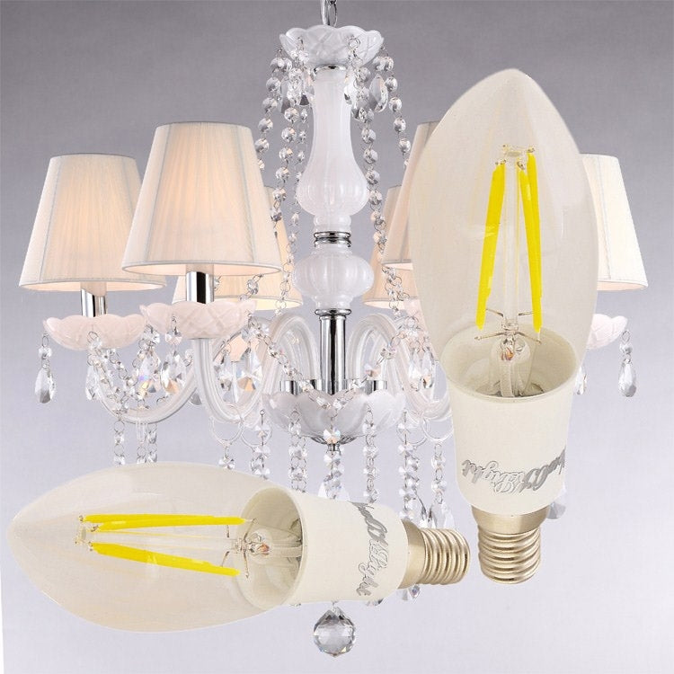 YouOKLight E14 4W 320LM White Light 4 COB LED Candle Bulbs Edison LED Filament Light Lamp, AC 85-265V