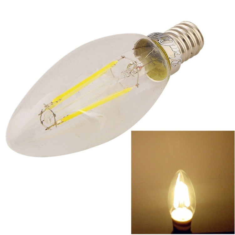 YouOKLight E14 4W 370LM Warm White Light 4 LED Candle Bulbs Edison LED Filament Light Lamp, AC 220-240V