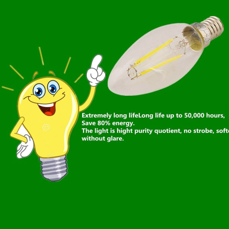 YouOKLight E14 4W 370LM Warm White Light 4 LED Candle Bulbs Edison LED Filament Light Lamp, AC 220-240V