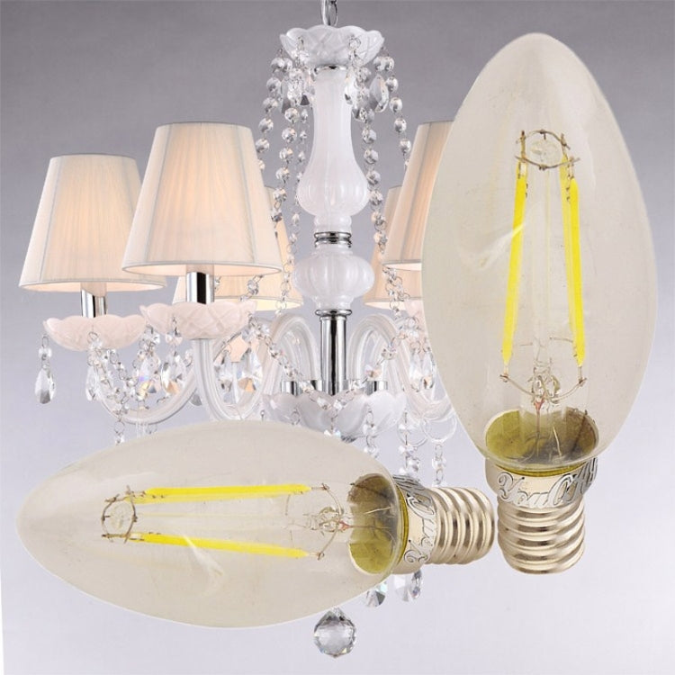YouOKLight E14 4W 370LM Warm White Light 4 LED Candle Bulbs Edison LED Filament Light Lamp, AC 220-240V