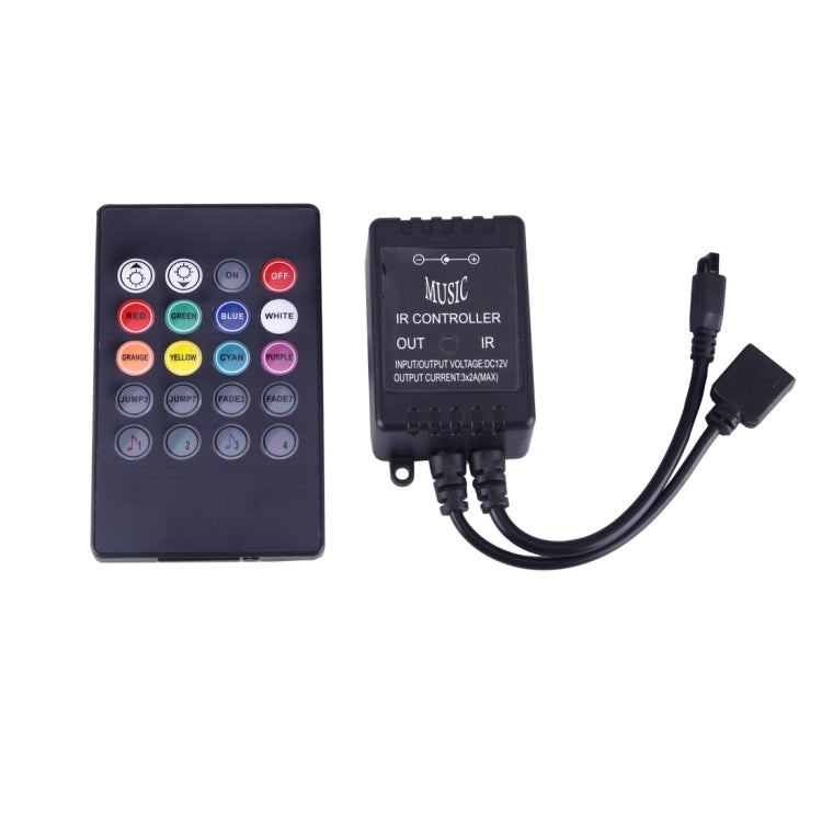 DC 12-24V Mini 20 Keys Music LED Controller IR Remote Control for 3528 5050 LED Light Strip