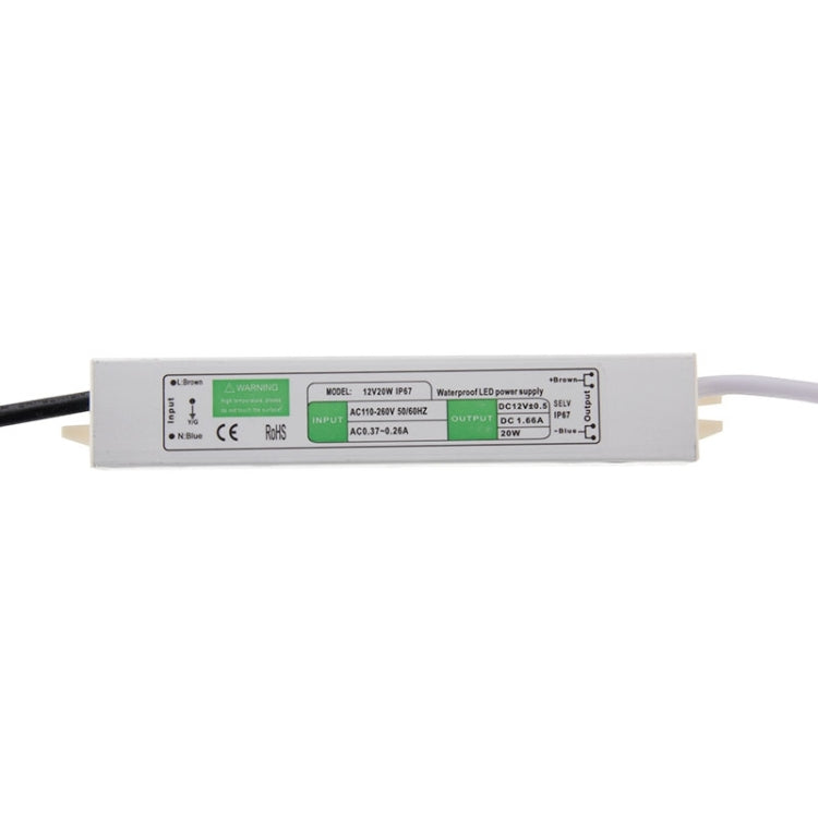 12V 20W IP67 Waterproof Electronic LED Driver