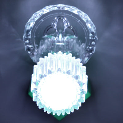EU Plug Colorful / White LED Crystal Wall Lamp with Switch, AC 85-265V (Green)