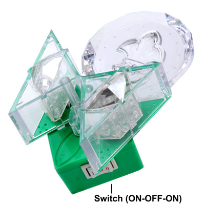 EU Plug Colorful / White LED Crystal Wall Lamp with Switch, AC 85-265V (Green)