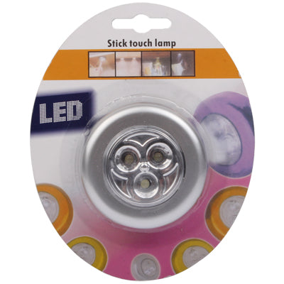 Portable Bright Mini Touch Light , 3-LED Emergency Push Lamp for Home Outdoor Use(Silver)