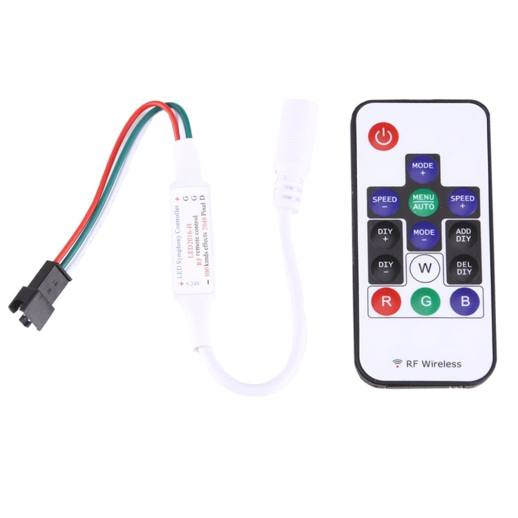 LED 2016-H DC 5V-24V Mini 14 Keys RF Wireless Remote Controller for RGB LED Light Strip