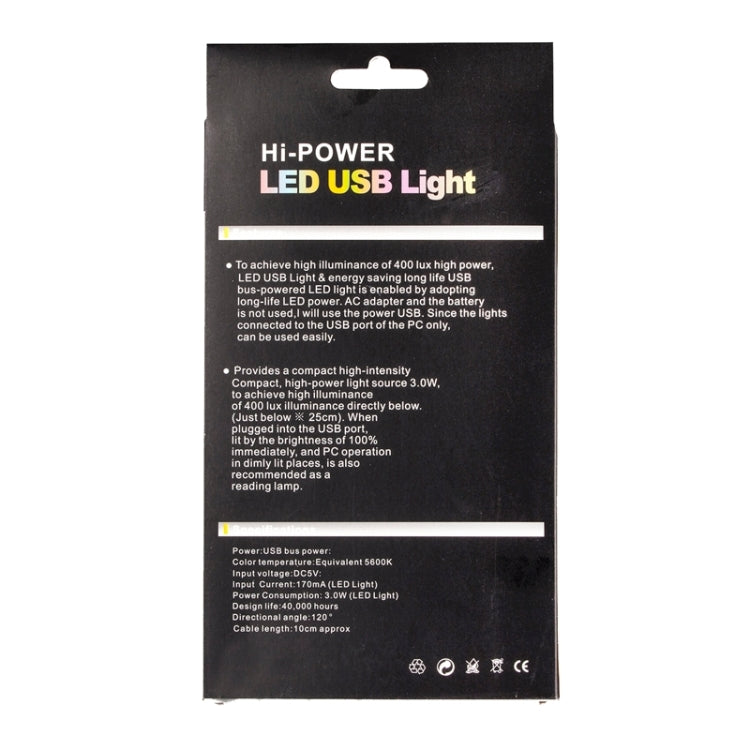 Flexible and Efficient 3W Mini USB LED Touch Light Desklamp for Laptop & Computer, White Light