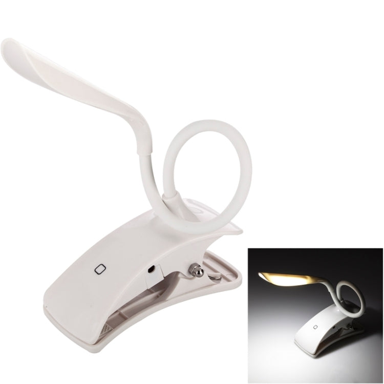 Flexible and Efficient Mini LED Touch Cilp Light Clamp Desk Lamp, White Light