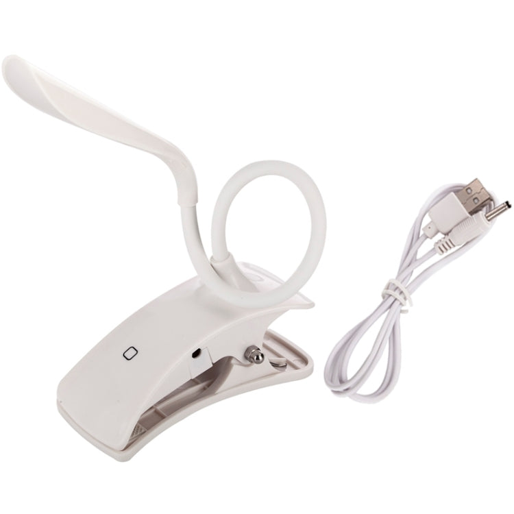 Flexible and Efficient Mini LED Touch Cilp Light Clamp Desk Lamp, White Light