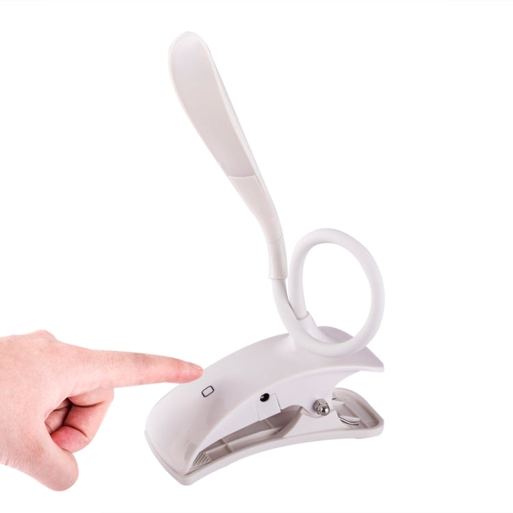 Flexible and Efficient Mini LED Touch Cilp Light Clamp Desk Lamp, White Light