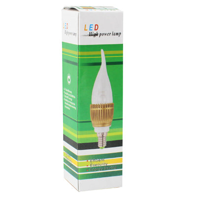 E14 3W LED Candle Light Bulb, 360LM, 3000-3500K Warm White Light, AC 220V