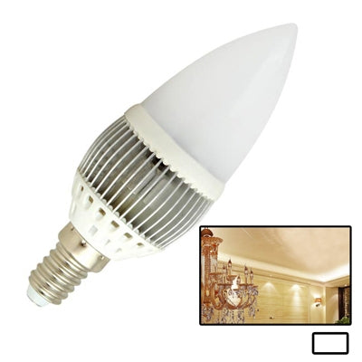3W / 225LM High Quality Tensile Aluminum Material Day White Light LED Candle Energy Saving Light Bulbs, Base Type: E14