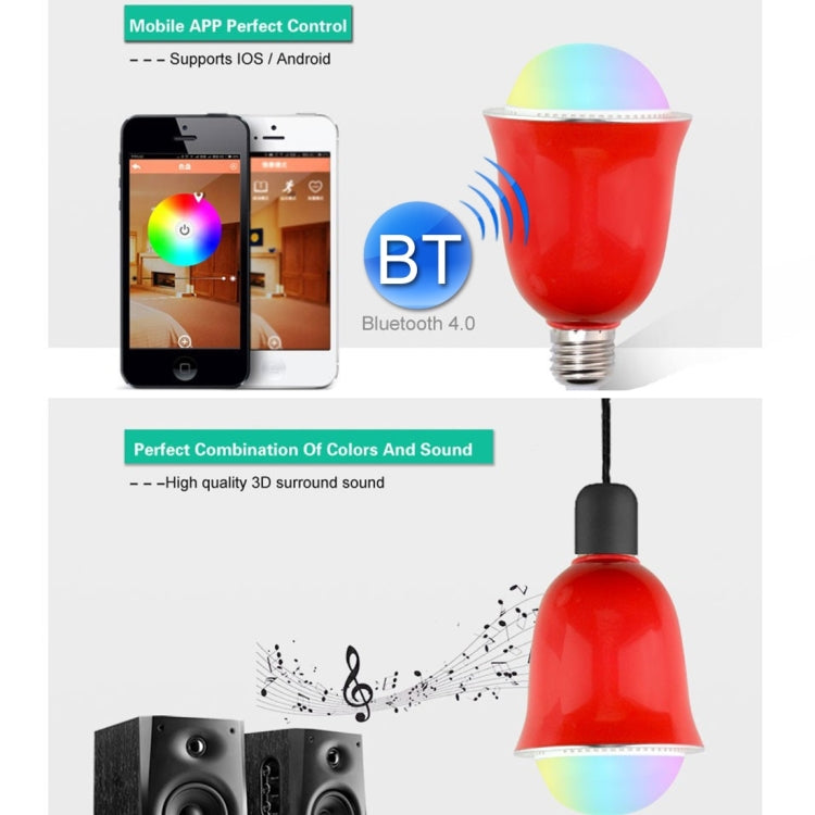 H40 5W Bluetooth Speaker Smart Music Player E26/E27 Bulb RGB LED Light Lamp for Android / iOS Smartphones
