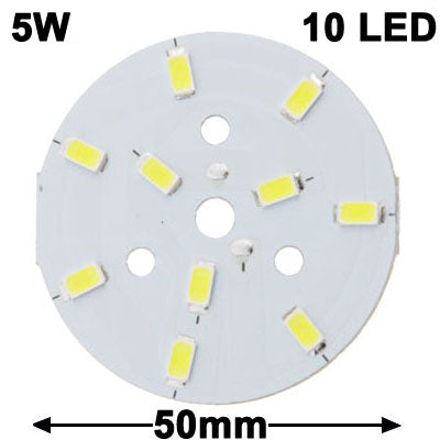 5W 5630 SMD White 10 LED Aluminum Base Light Panel, Diameter: