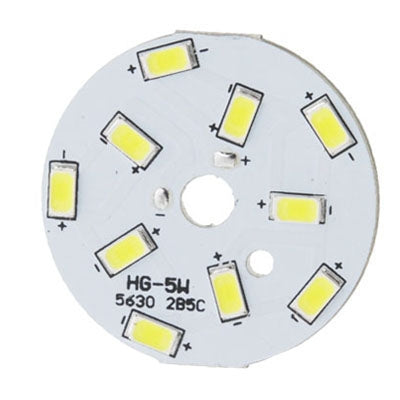 5W 5630 SMD White 10 LED Aluminum Base Light Panel, Diameter: