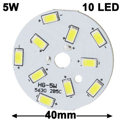 5W 5630 SMD White 10 LED Aluminum Base Light Panel, Diameter: