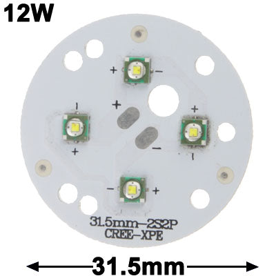 12W High Light White CREE LED Panel, 32 x 32mm