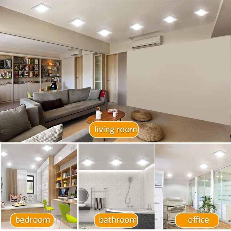 18W 22.5cm Square Panel Light Lamp with LED Driver, 90 LED SMD 2835, Luminous Flux: 1600LM, AC 85-265V, Cutout Size: 20cm
