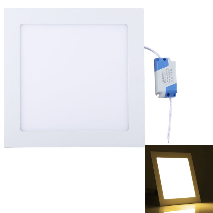 18W 22.5cm Square Panel Light Lamp with LED Driver, 90 LED SMD 2835, Luminous Flux: 1600LM, AC 85-265V, Cutout Size: 20cm