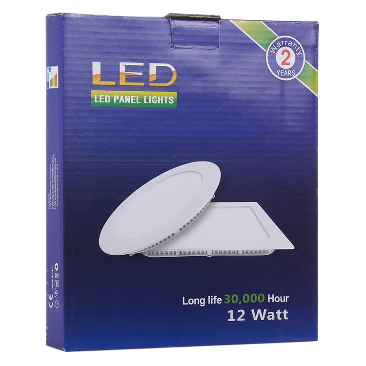 12W 17cm Round Panel Light Lamp with LED Driver, 60 LED SMD 2835, Luminous Flux: 860LM, AC 85-265V, Cutout Size: 15.3cm