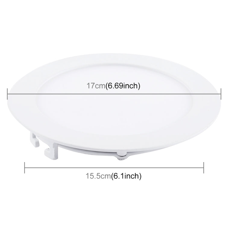 12W 17cm Round Panel Light Lamp with LED Driver, 60 LED SMD 2835, Luminous Flux: 860LM, AC 85-265V, Cutout Size: 15.3cm