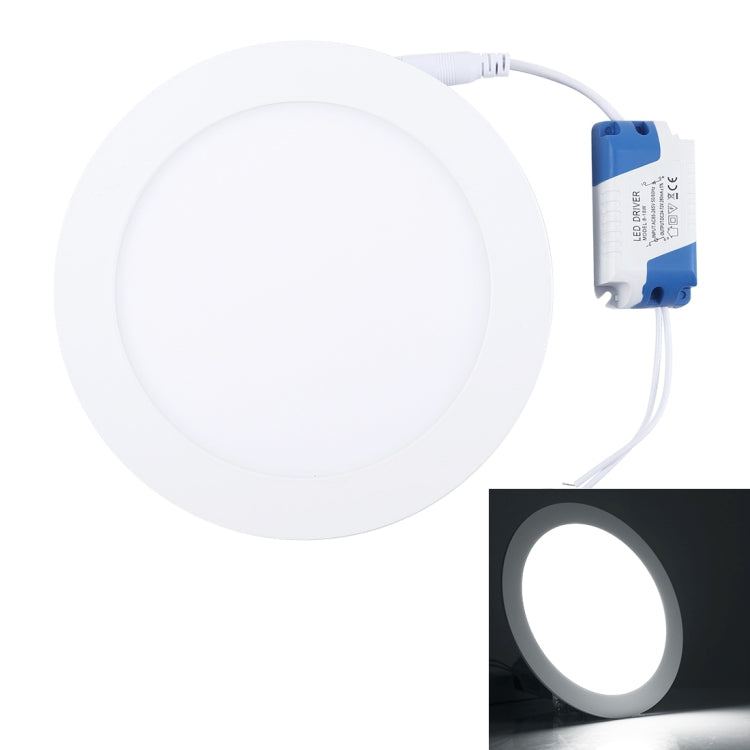 12W 17cm Round Panel Light Lamp with LED Driver, 60 LED SMD 2835, Luminous Flux: 860LM, AC 85-265V, Cutout Size: 15.3cm