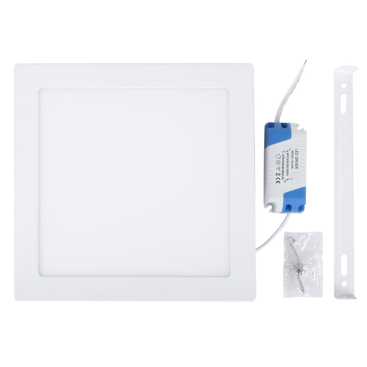 18W 22.5cm Square Panel Light Lamp with LED Driver,, 90 LED SMD 2835, Luminous Flux: 1480LM, AC 85-265V, Surface Mounted