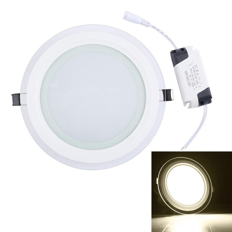 AC 85-265V 18W 1480LM 20cm Round Glass Panel Light Lamp with LED Driver, Cutout Size: 16.5cm