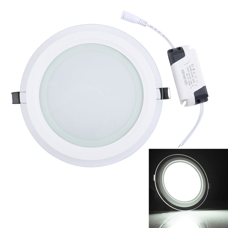 AC 85-265V 18W 1480LM 20cm Round Glass Panel Light Lamp with LED Driver, Cutout Size: 16.5cm