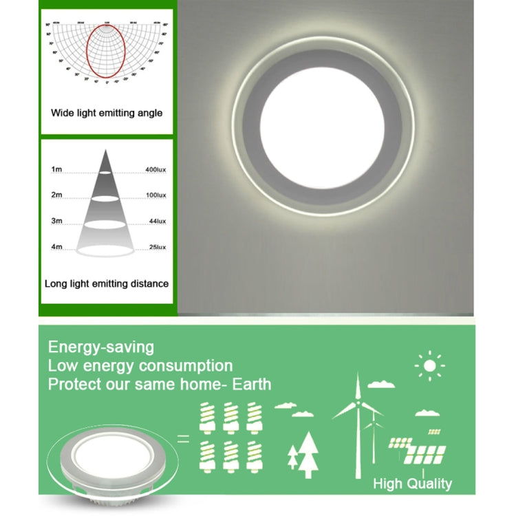 AC 85-265V 18W 1480LM 20cm Round Glass Panel Light Lamp with LED Driver, Cutout Size: 16.5cm