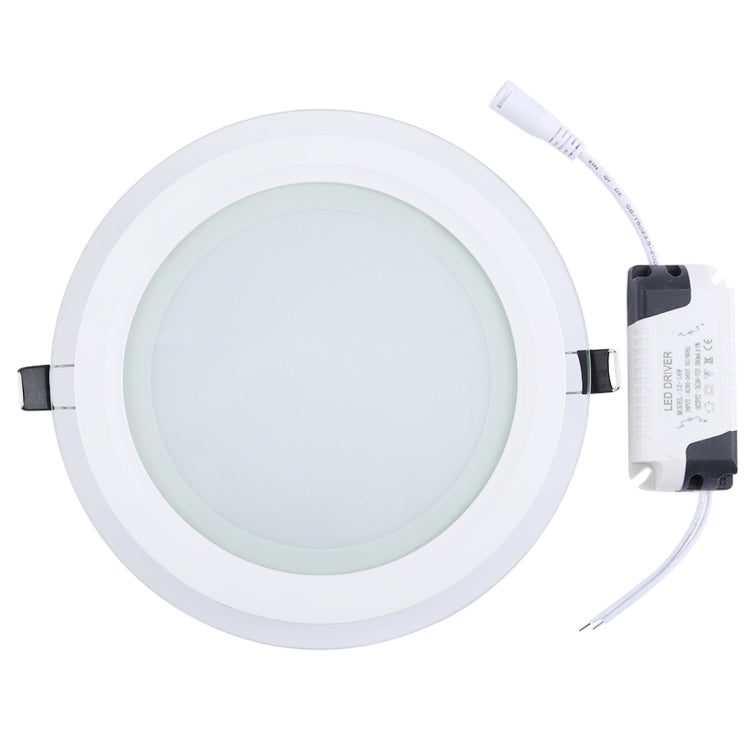 AC 85-265V 18W 1480LM 20cm Round Glass Panel Light Lamp with LED Driver, Cutout Size: 16.5cm